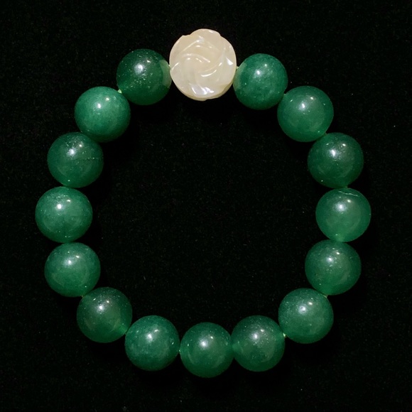 Jewelry - Natural Aventurine and Jade Gemstone Bracelet